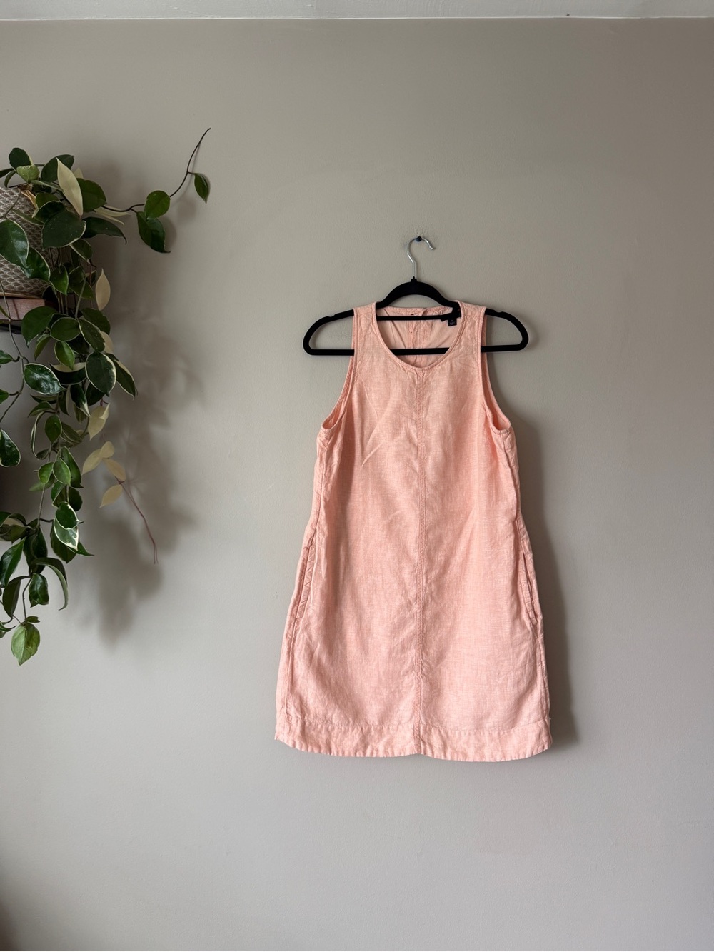 J.Crew Button Back Linen Shift Dress Size Small Pale Guava - Picture 4 of 13